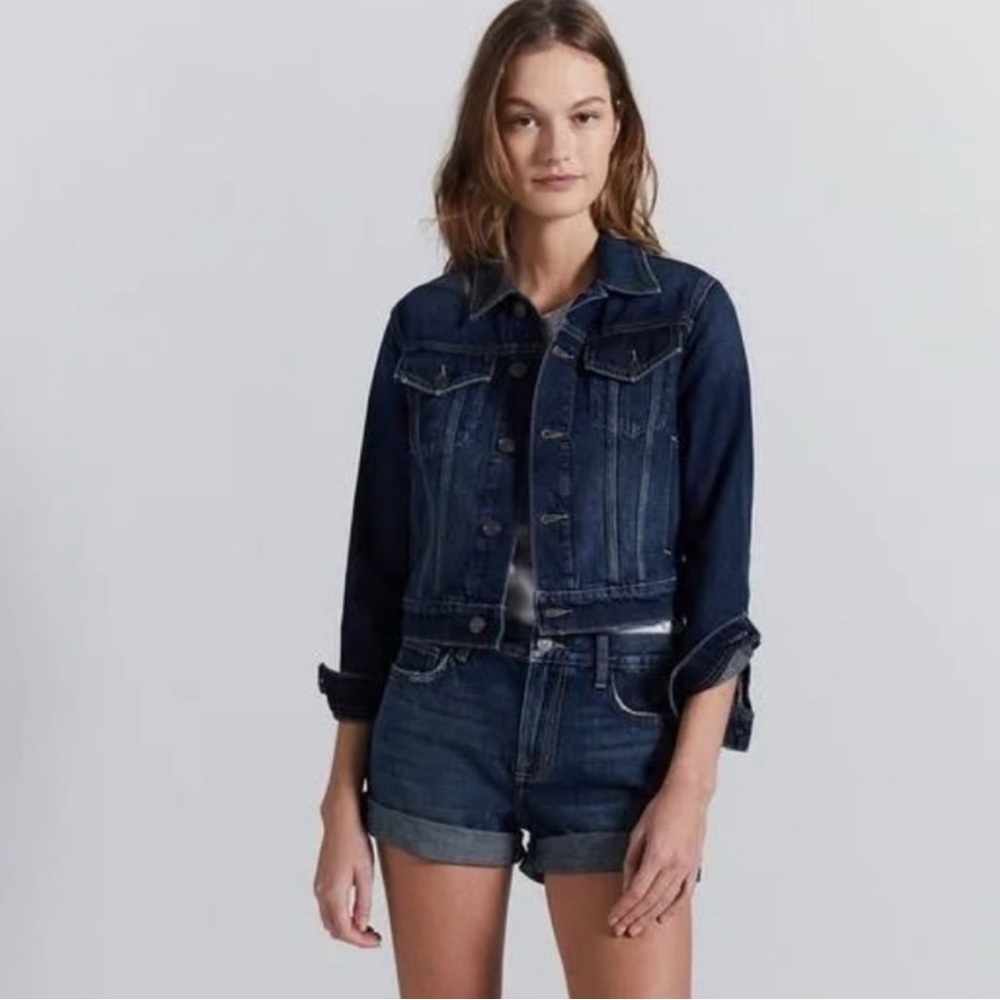 Current Elliott The Baby Trucker Jean Jacket in 1 Year Worn Rig.‎